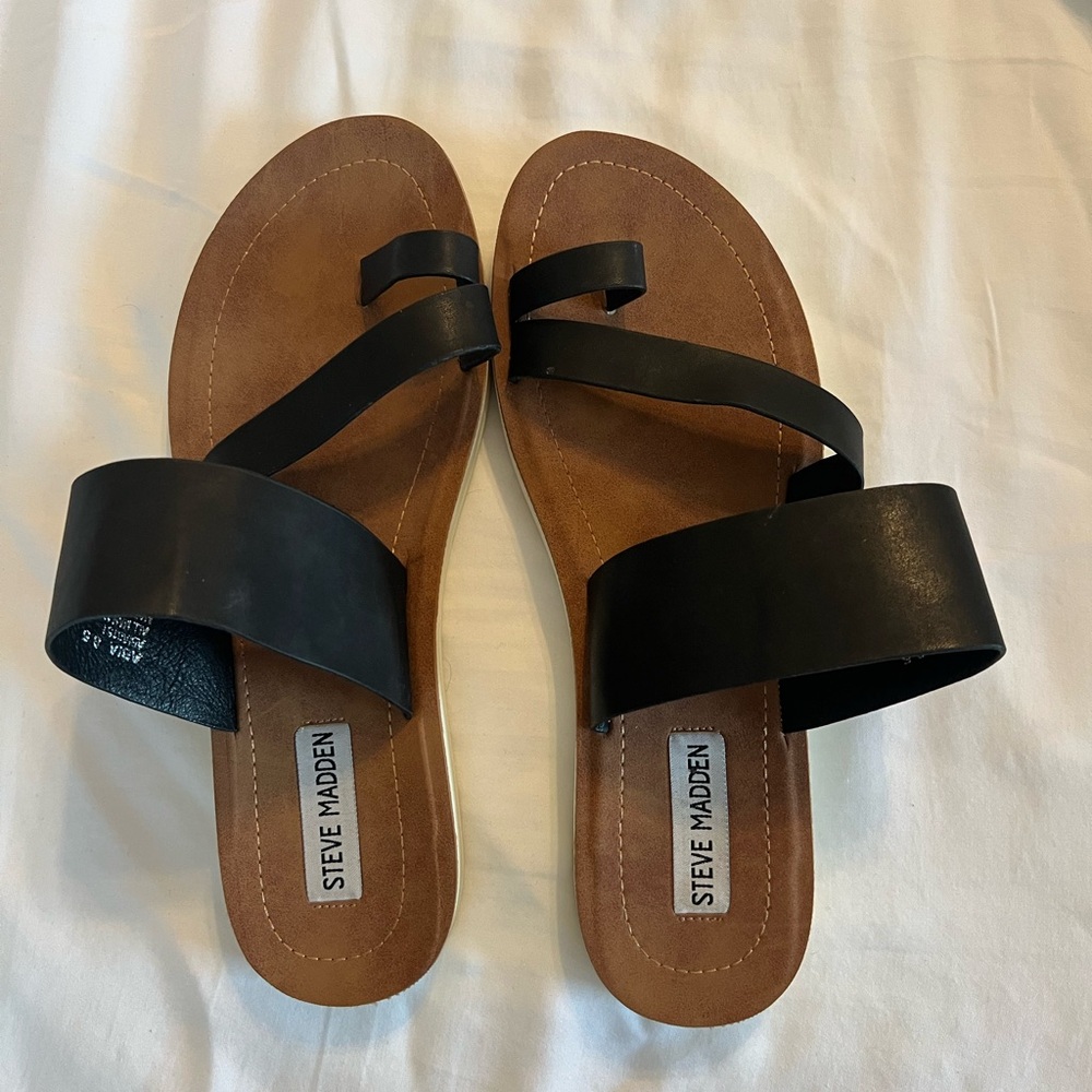 Steve Madden Black and Brown Women's Sandals